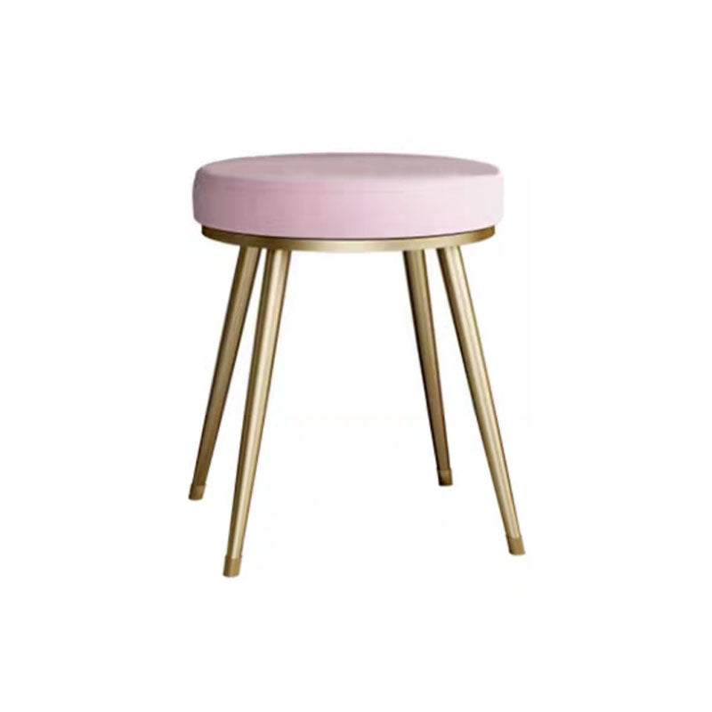 Velvet Upholstered Ottoman Velvet Colored Flower Shape Metal Frame Ottoman Clearhalo 'furn' 'furn_ottomans_poufs' 'Furniture' 'Living Room Furniture' 'Ottomans & Poufs' 'ottomans_poufs' 6755977