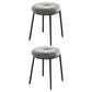 Velvet Upholstered Ottoman Velvet Colored Flower Shape Metal Frame Ottoman Dark Gray 2 Piece Set Clearhalo 'furn' 'furn_ottomans_poufs' 'Furniture' 'Living Room Furniture' 'Ottomans & Poufs' 'ottomans_poufs' 6755978