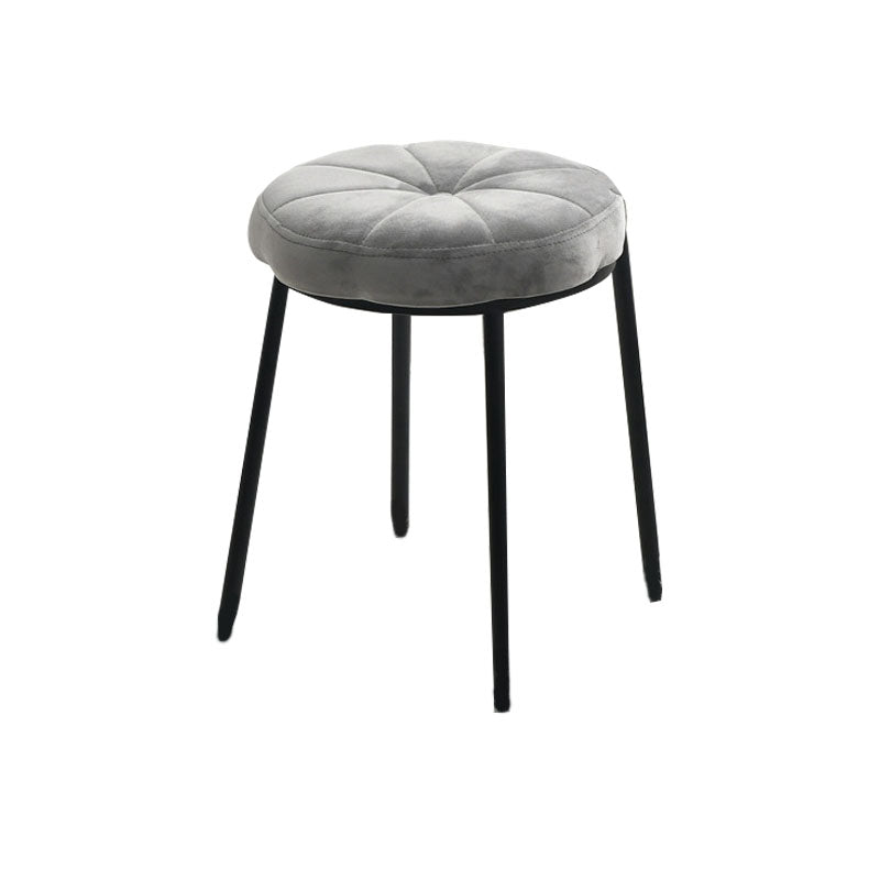 Velvet Upholstered Ottoman Velvet Colored Flower Shape Metal Frame Ottoman Clearhalo 'furn' 'furn_ottomans_poufs' 'Furniture' 'Living Room Furniture' 'Ottomans & Poufs' 'ottomans_poufs' 6755979