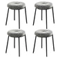 Velvet Upholstered Ottoman Velvet Colored Flower Shape Metal Frame Ottoman Dark Gray 4 Piece Set Clearhalo 'furn' 'furn_ottomans_poufs' 'Furniture' 'Living Room Furniture' 'Ottomans & Poufs' 'ottomans_poufs' 6755981
