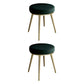Velvet Upholstered Ottoman Velvet Colored Flower Shape Metal Frame Ottoman Blackish Green 2 Piece Set Clearhalo 'furn' 'furn_ottomans_poufs' 'Furniture' 'Living Room Furniture' 'Ottomans & Poufs' 'ottomans_poufs' 6755982
