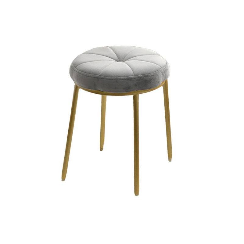 Velvet Upholstered Ottoman Velvet Colored Flower Shape Metal Frame Ottoman Clearhalo 'furn' 'furn_ottomans_poufs' 'Furniture' 'Living Room Furniture' 'Ottomans & Poufs' 'ottomans_poufs' 6755986
