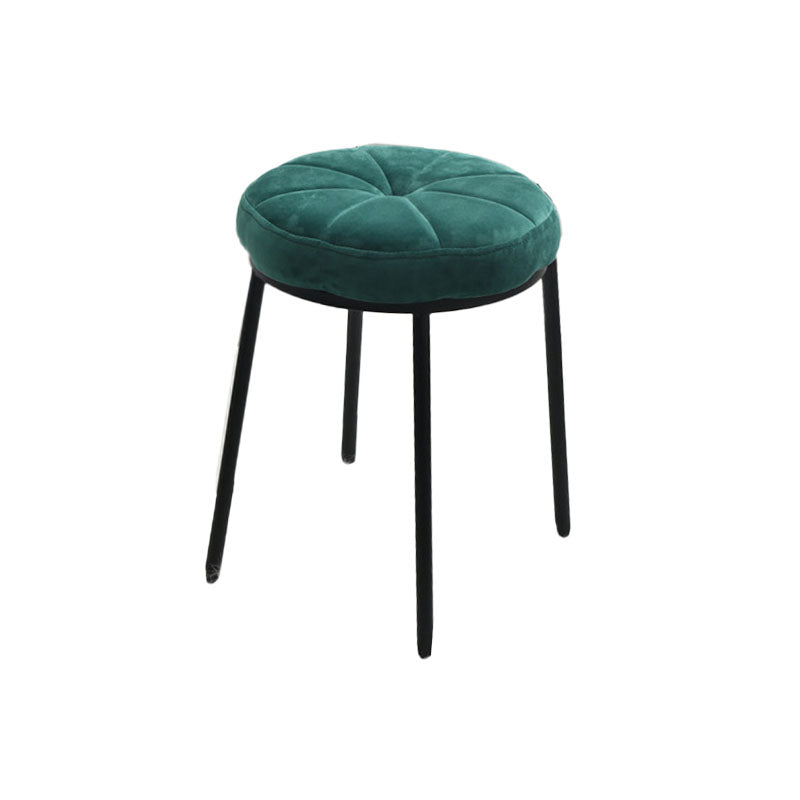 Velvet Upholstered Ottoman Velvet Colored Flower Shape Metal Frame Ottoman Clearhalo 'furn' 'furn_ottomans_poufs' 'Furniture' 'Living Room Furniture' 'Ottomans & Poufs' 'ottomans_poufs' 6755989