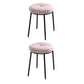 Velvet Upholstered Ottoman Velvet Colored Flower Shape Metal Frame Ottoman Pink Black 2 Piece Set Clearhalo 'furn' 'furn_ottomans_poufs' 'Furniture' 'Living Room Furniture' 'Ottomans & Poufs' 'ottomans_poufs' 6755995