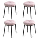 Velvet Upholstered Ottoman Velvet Colored Flower Shape Metal Frame Ottoman Pink Black 4 Piece Set Clearhalo 'furn' 'furn_ottomans_poufs' 'Furniture' 'Living Room Furniture' 'Ottomans & Poufs' 'ottomans_poufs' 6755996