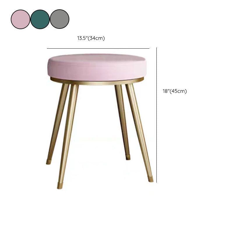 Velvet Upholstered Ottoman Velvet Colored Flower Shape Metal Frame Ottoman Clearhalo 'furn' 'furn_ottomans_poufs' 'Furniture' 'Living Room Furniture' 'Ottomans & Poufs' 'ottomans_poufs' 6756005