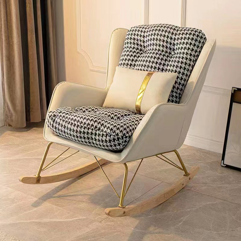 Nordic Simple Style Single Rocking Chair Leisure Home Lazy Chair Clearhalo 'Chairs & Seating' 'furn' 'furn_rocking_chairs' 'Furniture' 'Living Room Furniture' 'Rocking Chairs' 'rocking_chairs' 6756006