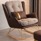 Nordic Simple Style Single Rocking Chair Leisure Home Lazy Chair Rocking Chair Dark Coffee Clearhalo 'Chairs & Seating' 'furn' 'furn_rocking_chairs' 'Furniture' 'Living Room Furniture' 'Rocking Chairs' 'rocking_chairs' 6756013