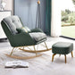 Nordic Simple Style Single Rocking Chair Leisure Home Lazy Chair Rocking Chair with Ottomans Green Clearhalo 'Chairs & Seating' 'furn' 'furn_rocking_chairs' 'Furniture' 'Living Room Furniture' 'Rocking Chairs' 'rocking_chairs' 6756018