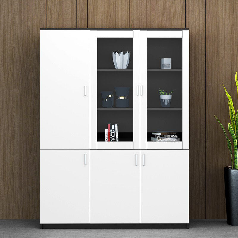 Industrial Cabinet Wood Adjustable Storage Shelves Filing Cabinet Artificial Wood with Glass 6 Clearhalo 'Filing Cabinets' 'filling_cabinets' 'furn' 'furn_filling_cabinets' 'Furniture' 'Office Furniture' 6756082