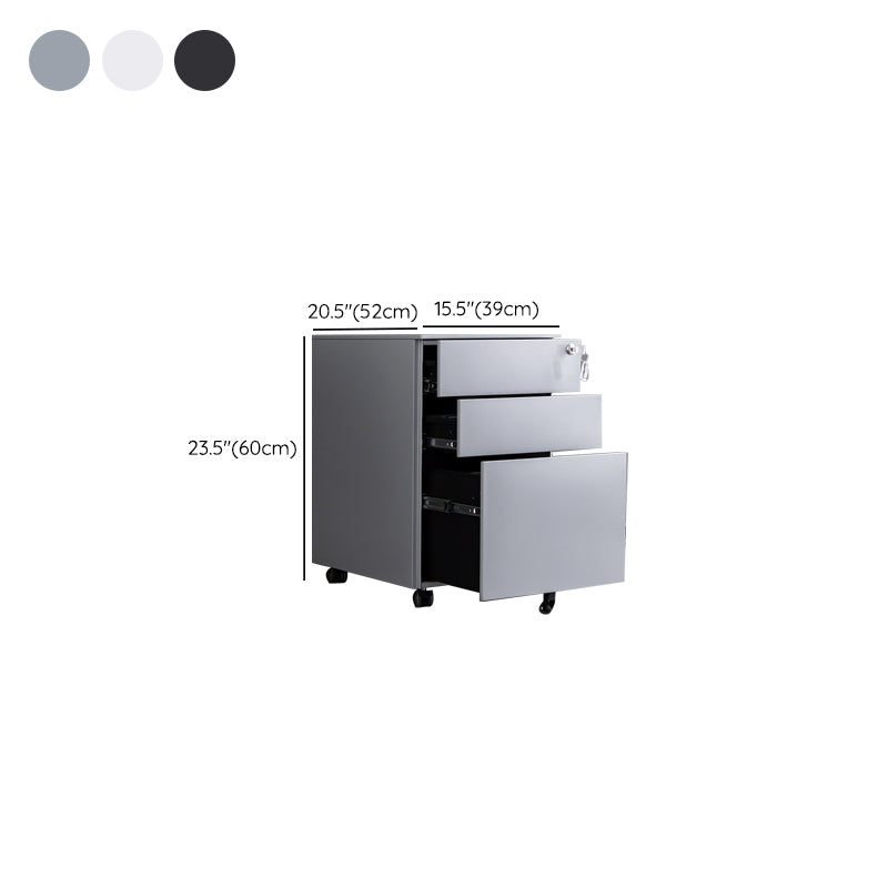 Moderne Metallschrank -Verriegelungsschubladen -Aktenschrank mit Rizinus