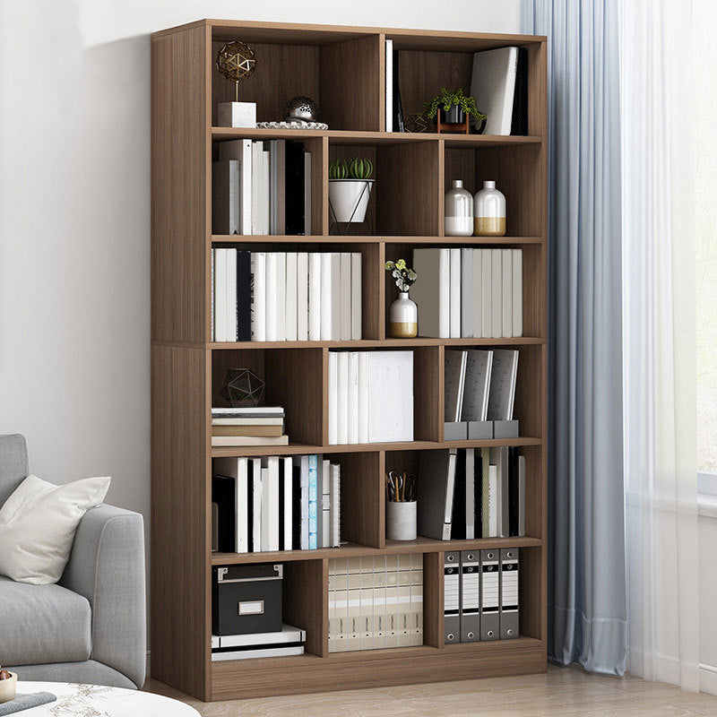 Leisure File Cabinet Wooden File Cabinet with Storage Shelves 31.5"L x 9.4"W x 70.1"H Brown Clearhalo 'Filing Cabinets' 'filling_cabinets' 'furn' 'furn_filling_cabinets' 'Furniture' 'Office Furniture' 6756160