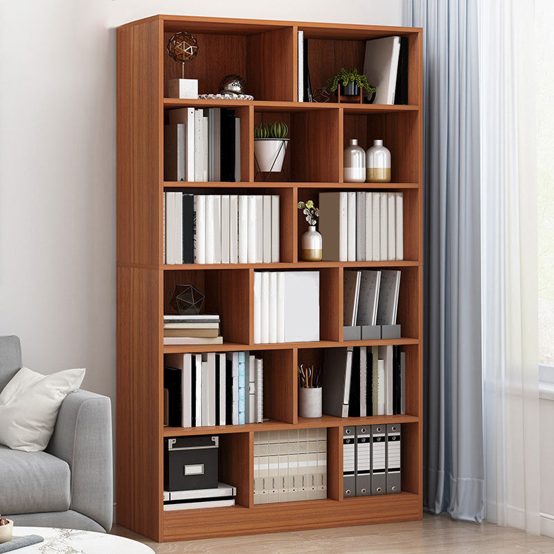 Leisure File Cabinet Wooden File Cabinet with Storage Shelves 31.5"L x 9.4"W x 70.1"H Red Brown Clearhalo 'Filing Cabinets' 'filling_cabinets' 'furn' 'furn_filling_cabinets' 'Furniture' 'Office Furniture' 6756162