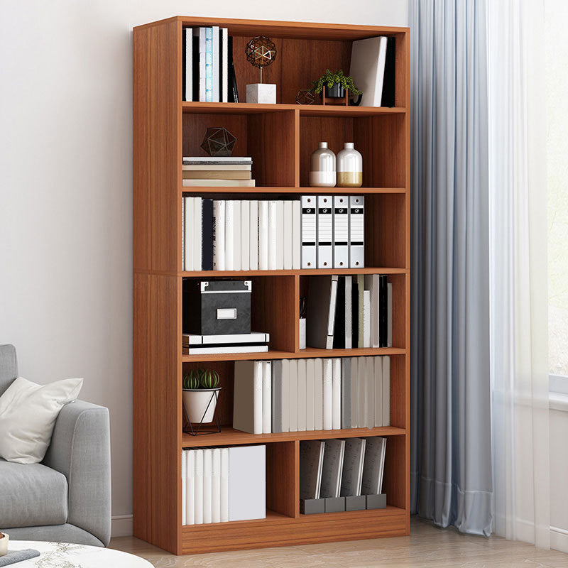 Leisure File Cabinet Wooden File Cabinet with Storage Shelves 23.6"L x 9.4"W x 70.1"H Red Brown Clearhalo 'Filing Cabinets' 'filling_cabinets' 'furn' 'furn_filling_cabinets' 'Furniture' 'Office Furniture' 6756169