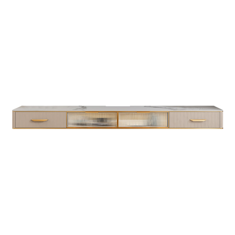 Modern TV Stand Console Floating TV Media Console with 2 Drawers 87"L x 12"W x 10"H Clearhalo 'furn' 'furn_tv_stands_entertainment_centers' 'Furniture' 'Living Room Furniture' 'TV Stands & Entertainment Centers' 'TV Stands & Media Storage Furniture' 'tv_stands_entertainment_centers' 6757428