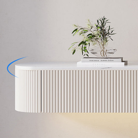 Stand TV con console multimediale di archiviazione chiusa con 2 cassetti