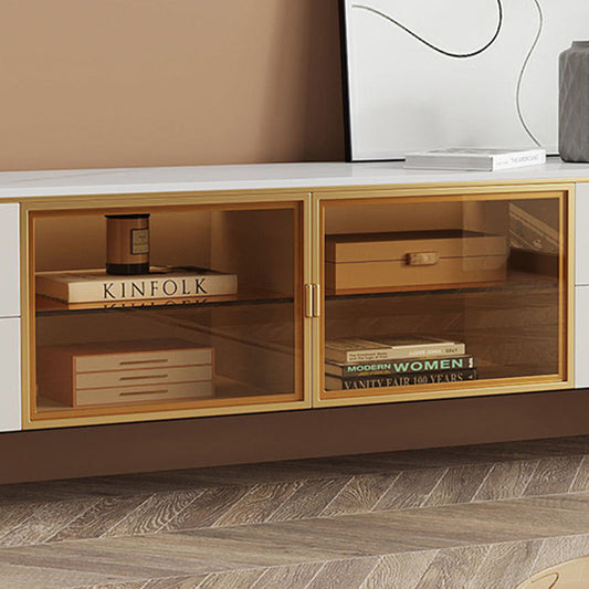 Enclosed Storage Media Console TV Stand Stone TV Stand with 4 Drawers Clearhalo 'furn' 'furn_tv_stands_entertainment_centers' 'Furniture' 'Living Room Furniture' 'TV Stands & Entertainment Centers' 'TV Stands & Media Storage Furniture' 'tv_stands_entertainment_centers' 6757463