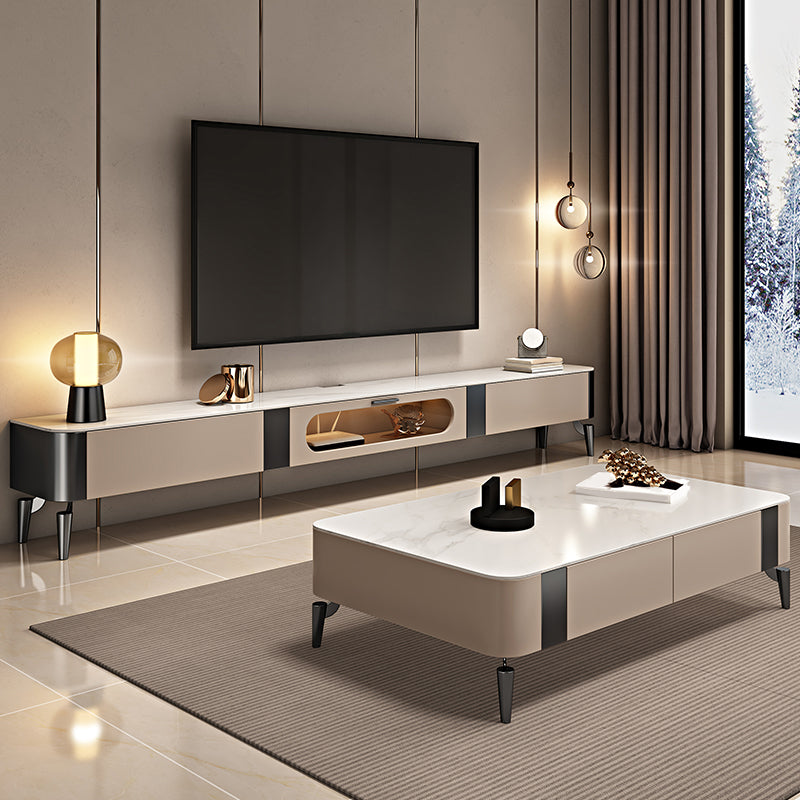 Enclosed Storage Media Console TV Stand Modern TV Stand with Drawers Clearhalo 'furn' 'furn_tv_stands_entertainment_centers' 'Furniture' 'Living Room Furniture' 'TV Stands & Entertainment Centers' 'TV Stands & Media Storage Furniture' 'tv_stands_entertainment_centers' 6757509