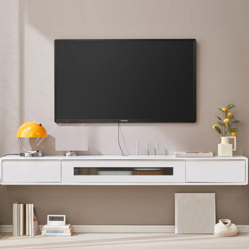 Modern TV Media Console Solid Wood TV Media Stand for Living Room 71"L x 9.5"W x 8"H White Clearhalo 'furn' 'furn_tv_stands_entertainment_centers' 'Furniture' 'Living Room Furniture' 'TV Stands & Entertainment Centers' 'TV Stands & Media Storage Furniture' 'tv_stands_entertainment_centers' 6757525