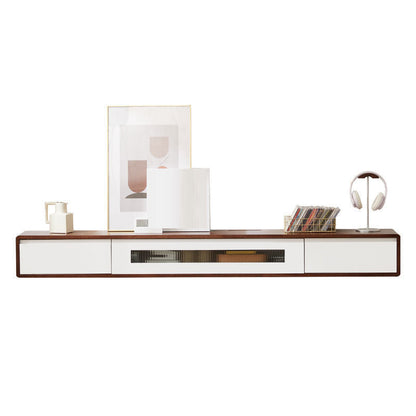 Modern TV Media Console Solid Wood TV Media Stand for Living Room Walnut White Clearhalo 'furn' 'furn_tv_stands_entertainment_centers' 'Furniture' 'Living Room Furniture' 'TV Stands & Entertainment Centers' 'TV Stands & Media Storage Furniture' 'tv_stands_entertainment_centers' 6757533