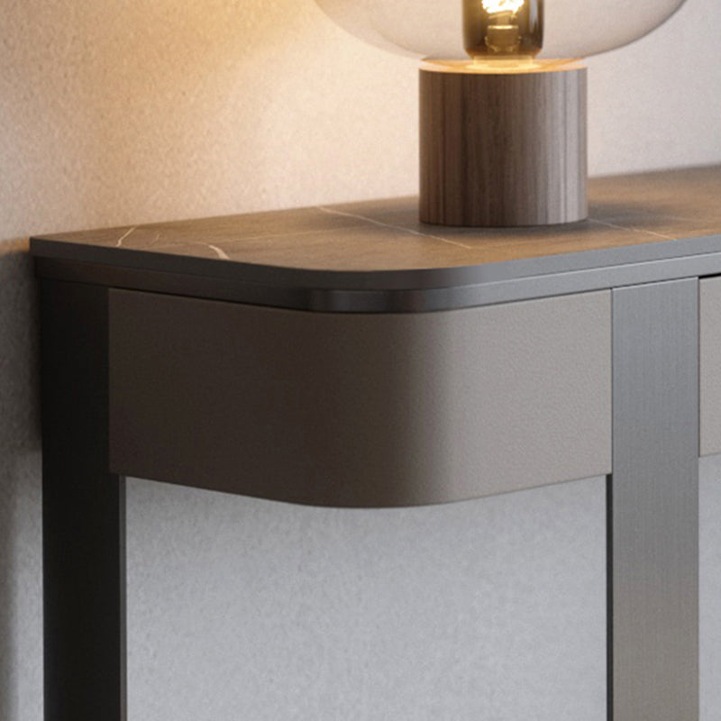 Mesa de consola de media luna de piedra Modern 13.78 "W Table de acento para Hall