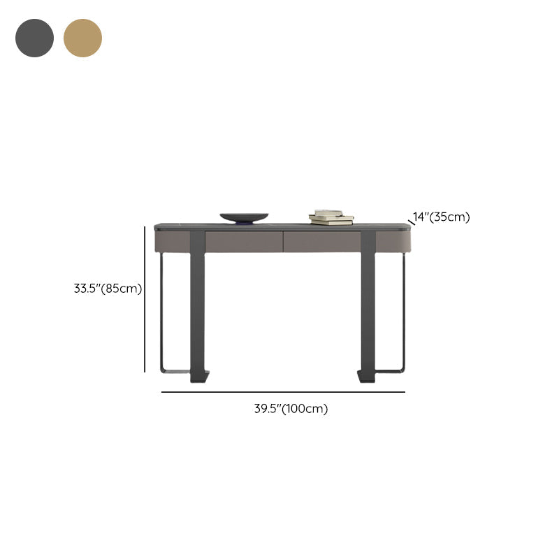 Mesa de consola de media luna de piedra Modern 13.78 "W Table de acento para Hall