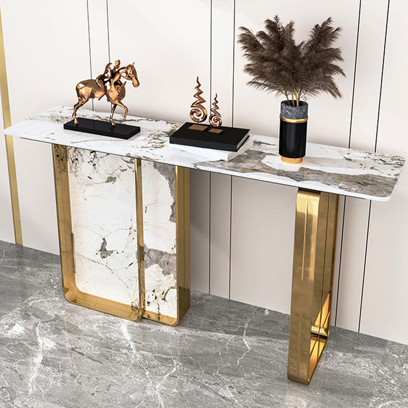 Tavolo di accento del rettangolo di pietra moderna da 31,5 "tavolino alto