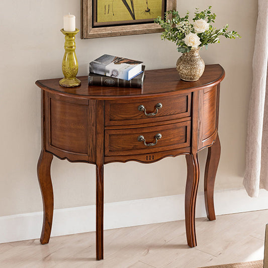 Mid-Century Modern Wood Accent Table Half Moon Console Sofa Table for Hall Clearhalo 'Console Tables' 'console_tables' 'Entry & Mudroom Furniture' 'furn' 'furn_console_tables' 'Furniture' 6757725