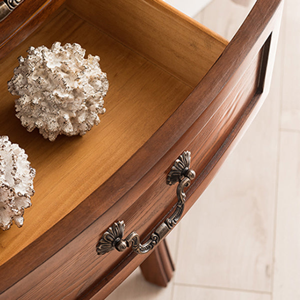 Mid-Century Modern Wood Accent Table Half Moon Console Sofa Table for Hall Clearhalo 'Console Tables' 'console_tables' 'Entry & Mudroom Furniture' 'furn' 'furn_console_tables' 'Furniture' 6757729