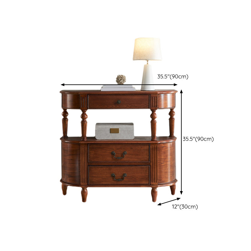 Mid-Century Modern Wood Accent Table Half Moon Console Sofa Table for Hall Clearhalo 'Console Tables' 'console_tables' 'Entry & Mudroom Furniture' 'furn' 'furn_console_tables' 'Furniture' 6757739