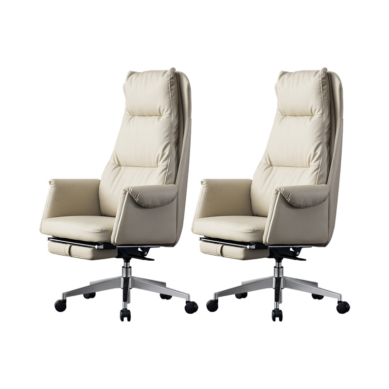 Chaise de bureau en cuir moderne bras tabac à bras rembourrés chaise pivotante de hauteur de siège avec roues