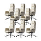 Chaise de bureau en cuir moderne bras tabac à bras rembourrés chaise pivotante de hauteur de siège avec roues