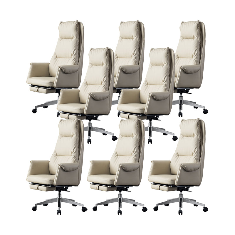 Chaise de bureau en cuir moderne bras tabac à bras rembourrés chaise pivotante de hauteur de siège avec roues