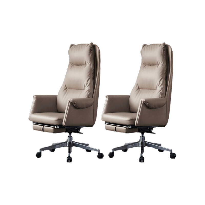 Chaise de bureau en cuir moderne bras tabac à bras rembourrés chaise pivotante de hauteur de siège avec roues