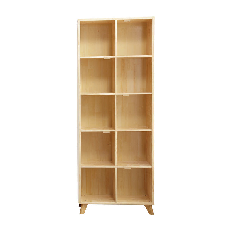 Modern Wooden Bookcase Standard Natural Closed Back Bookshelf