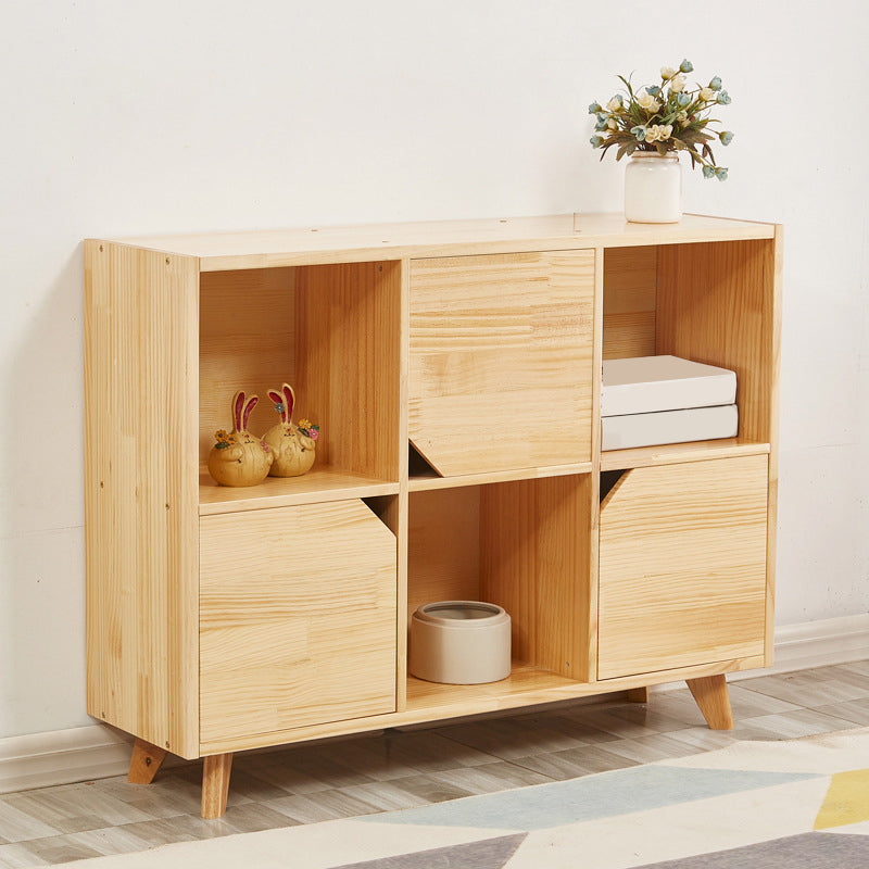 Modern Wooden Bookcase Standard Natural Closed Back Bookshelf