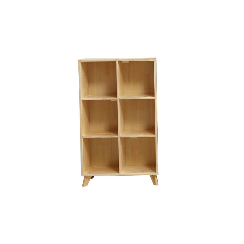 Modern Wooden Bookcase Standard Natural Closed Back Bookshelf
