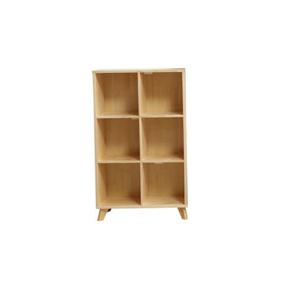 Modern Wooden Bookcase Standard Natural Closed Back Bookshelf