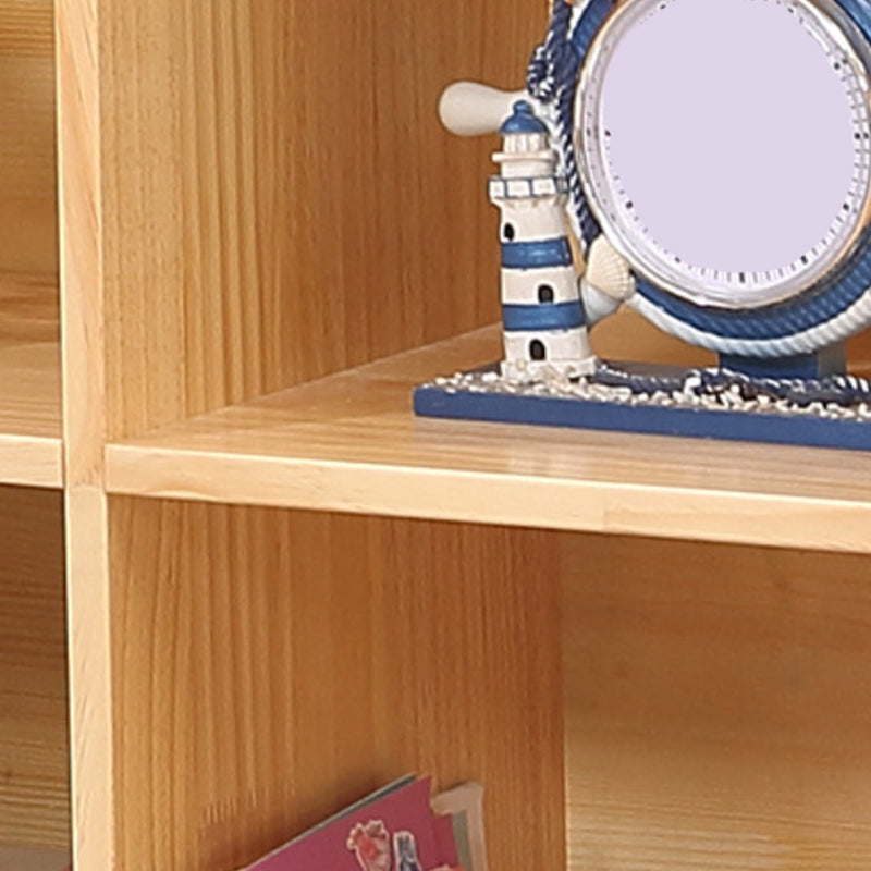 Modern Wooden Bookcase Standard Natural Closed Back Bookshelf