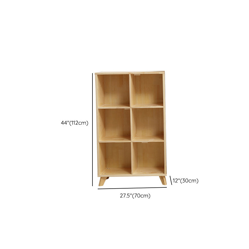 Modern Wooden Bookcase Standard Natural Closed Back Bookshelf