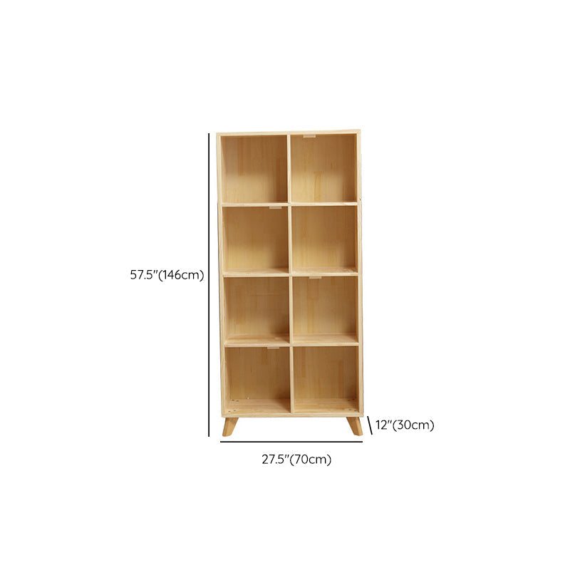 Modern Wooden Bookcase Standard Natural Closed Back Bookshelf