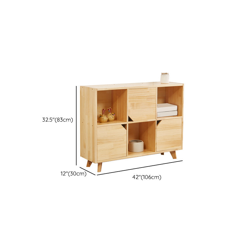 Modern Wooden Bookcase Standard Natural Closed Back Bookshelf