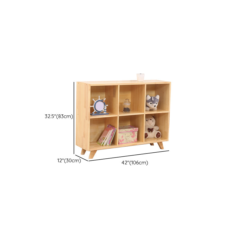 Modern Wooden Bookcase Standard Natural Closed Back Bookshelf