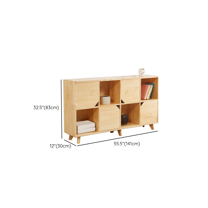Modern Wooden Bookcase Standard Natural Closed Back Bookshelf