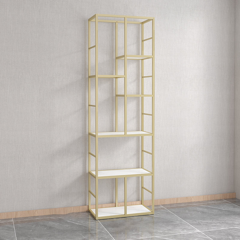 Glam Engineered Wood Bookshelf Open Back Standard Bookcase with Shelves