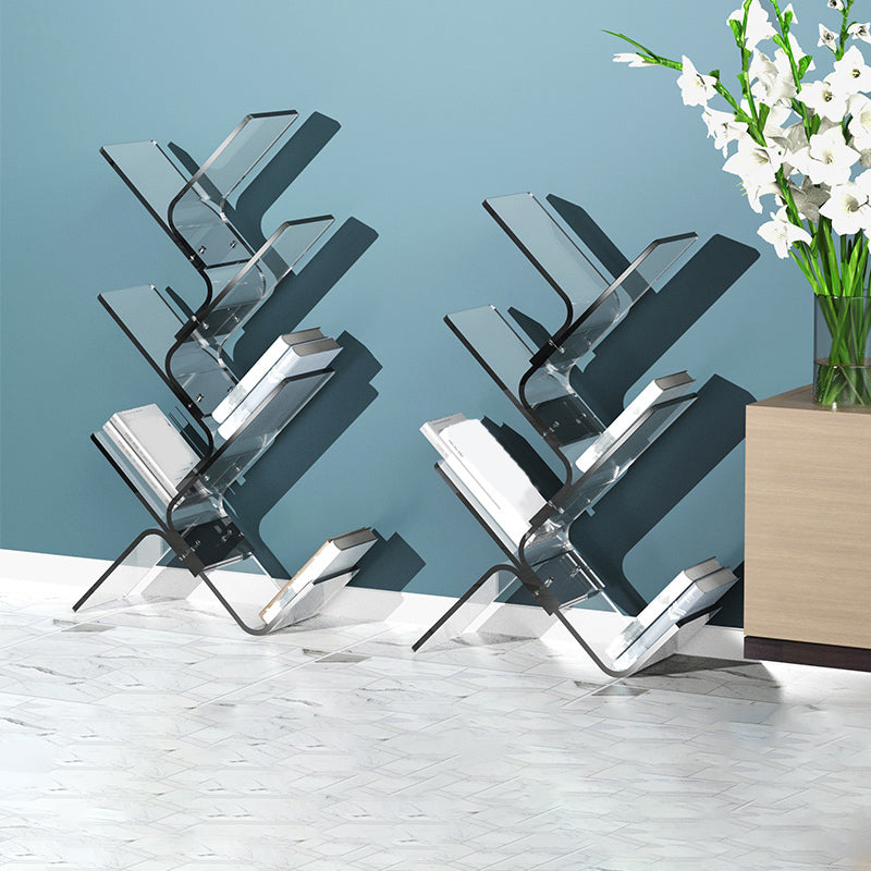 Acrylic Open Back Bookcase Standard Scandinavian Bookshelf with Shelves Clearhalo 'Bookcases' 'furn' 'furn_bookcases' 'Furniture' 'Office Furniture' 6758672