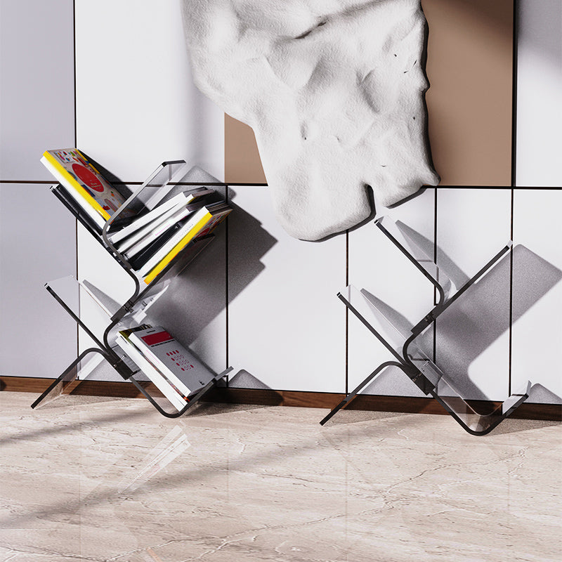 Acrylic Open Back Bookcase Standard Scandinavian Bookshelf with Shelves Clearhalo 'Bookcases' 'furn' 'furn_bookcases' 'Furniture' 'Office Furniture' 6758675