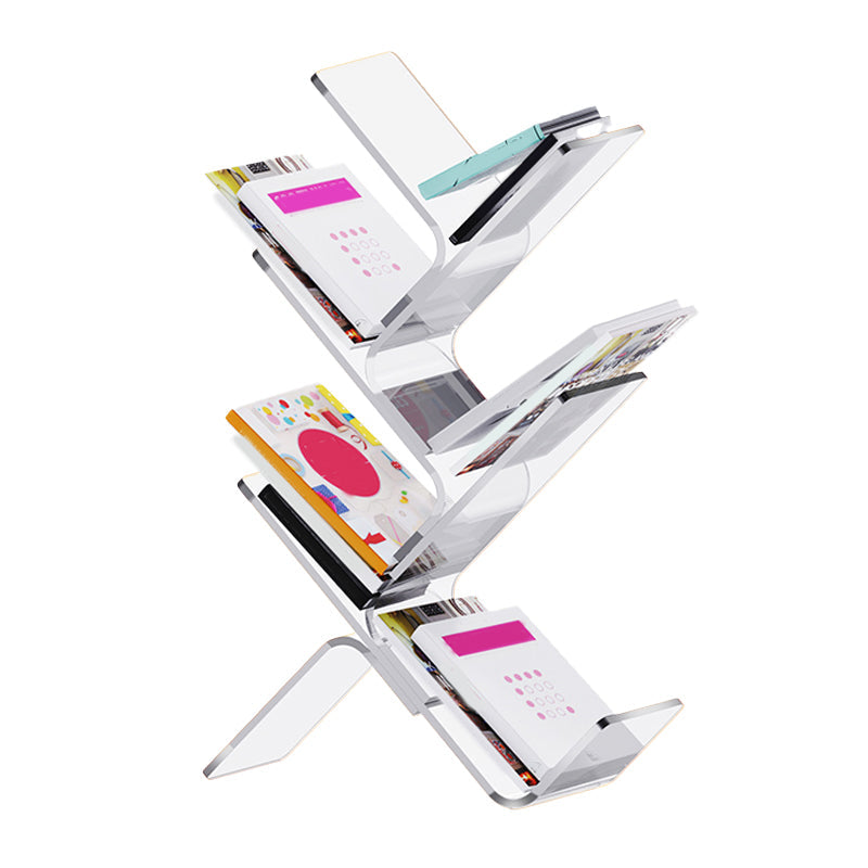 Acrylic Open Back Bookcase Standard Scandinavian Bookshelf with Shelves Clear Clearhalo 'Bookcases' 'furn' 'furn_bookcases' 'Furniture' 'Office Furniture' 6758692