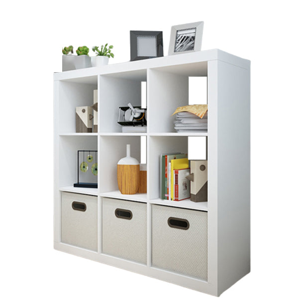 Contemporary Standard Bookshelf Engineered Wood Open Back Bookcase (Drawers not Included) 43"L x 15"W x 44"H White Clearhalo 'Bookcases' 'furn' 'furn_bookcases' 'Furniture' 'Office Furniture' 6758744