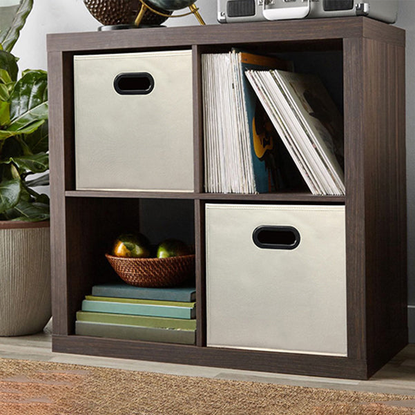 Contemporary Standard Bookshelf Engineered Wood Open Back Bookcase (Drawers not Included) 30"L x 15"W x 30"H Coffee Clearhalo 'Bookcases' 'furn' 'furn_bookcases' 'Furniture' 'Office Furniture' 6758751